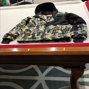 Ripzone Boy's Patterned Winter Jacket with Black and Yellow Accents.
